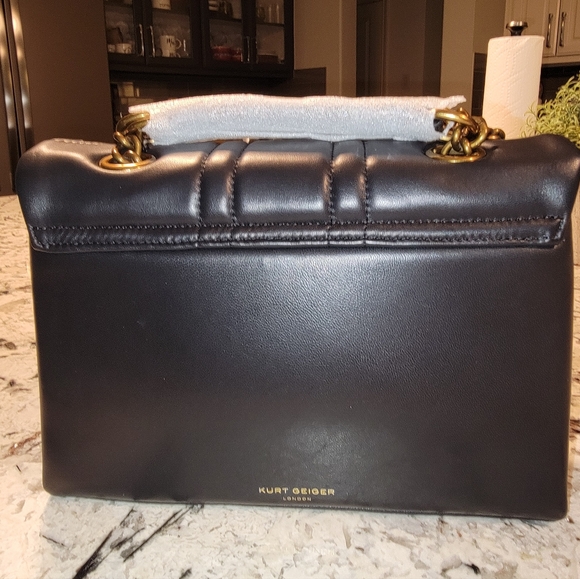 Kurt Geiger Black Quilted Shoulder Bag - Picture 2 of 6